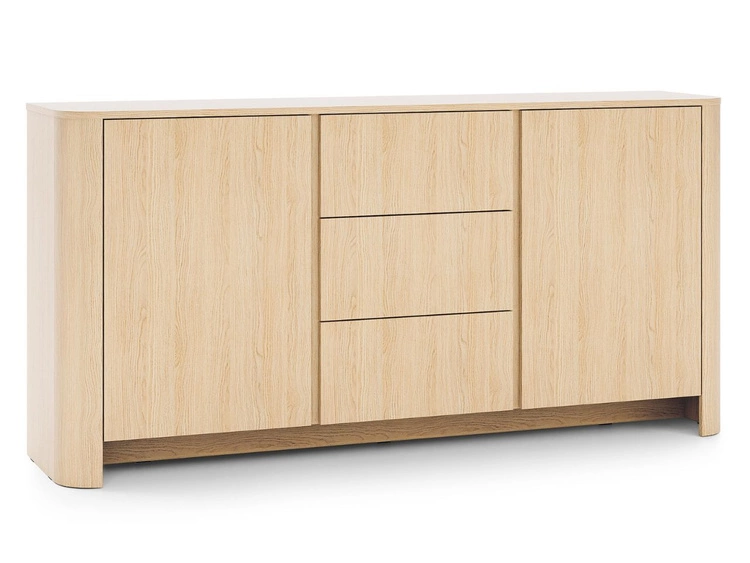 Zestaw mebli do salonu ze złotą listwą dekoracyjną Brillo Dąb Vicenza