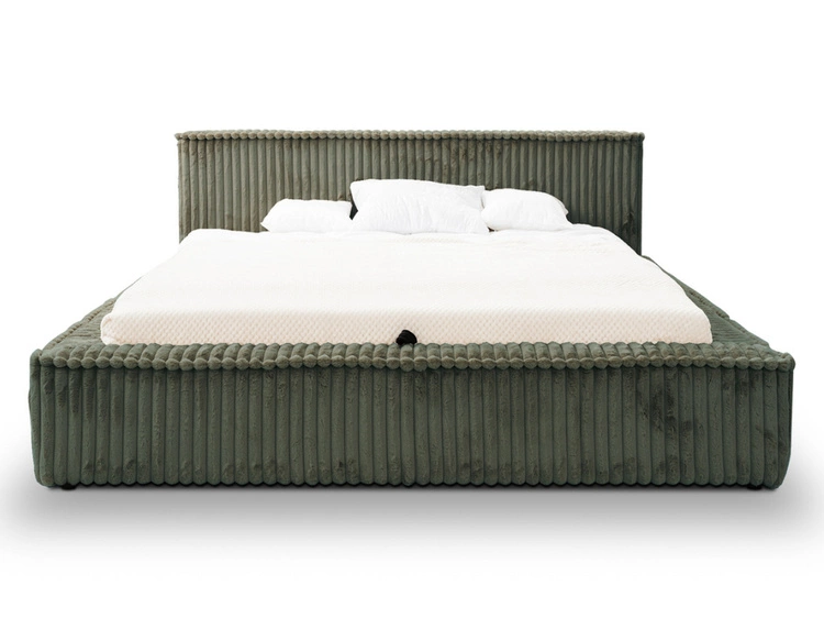 Łóżko tapicerowane z pojemnikiem i stelażem 140x200 Lago Zielone