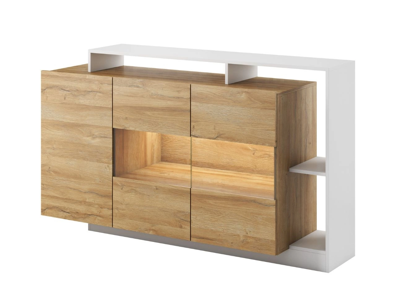 Komoda z drzwiami 155 cm Alvano Dąb Granson, Biała