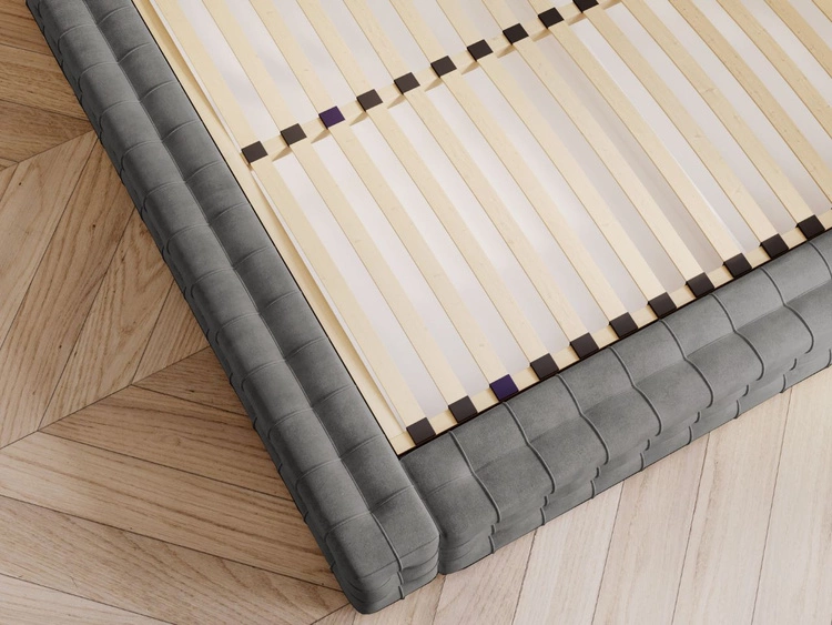 Łóżko tapicerowane z pojemnikiem i stelażem 160x200 Barbados Szare