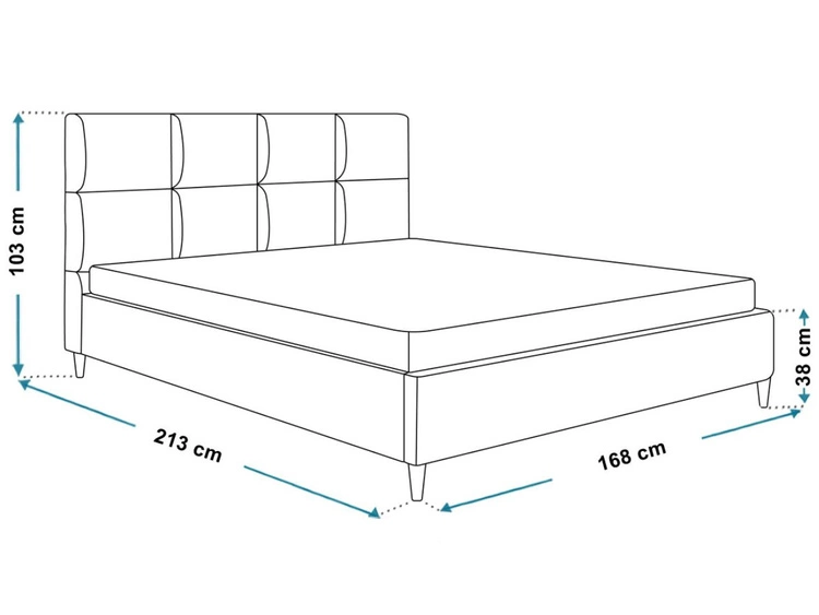 Łóżko tapicerowane ze stelażem 160x200 Luxe szary