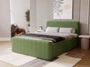 Łóżko kontynentalne z pojemnikiem na pościel 160x200 Osteno Zielone