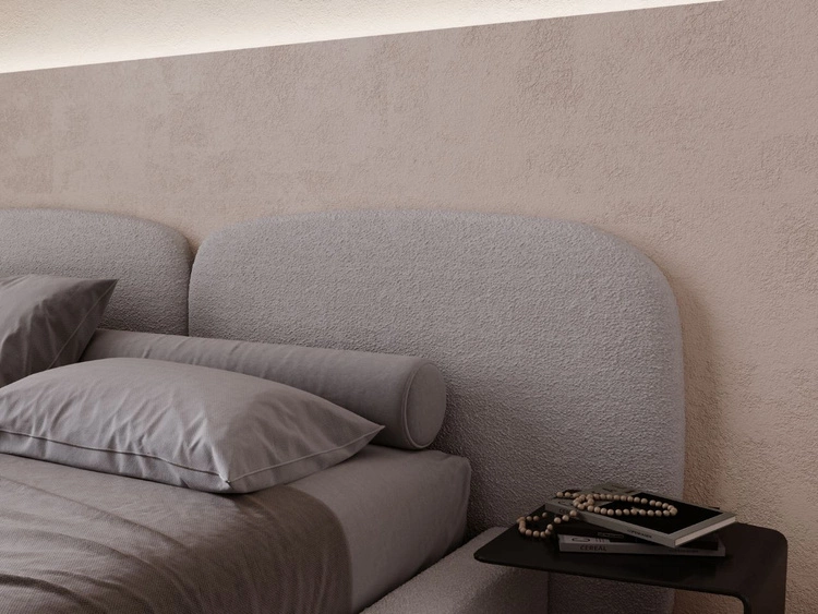 Łóżko tapicerowane z pojemnikiem i stelażem 160x200 Palermo Jasnoszare