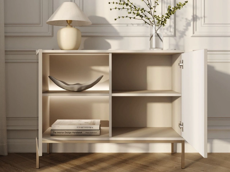 Komoda z drzwiami i oświetleniem LED Deo Kaszmirowa