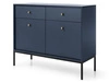 Komoda z drzwiami i szufladami na czarnych nóżkach 104 cm Amor Granatowa