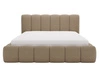 Łóżko tapicerowane bez pojemnika ze stelażem 120x200 Cloud w tkaninie bouclé Brązowe