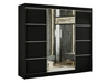 Szafa przesuwna z lustrem 250 cm z oświetleniem LED Portel Czarna