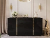 Czterodrzwiowa komoda 158 cm w stylu glamour Lunelie czarny połysk