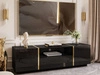 Zestaw mebli do salonu w stylu glamour Lunelie Czarny połysk