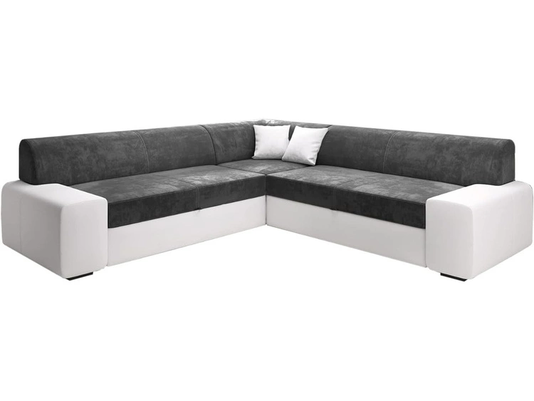 Narożnik L Prawy z funkcją spania i pojemnikiem Fresto Maxi Grafitowy, Biały