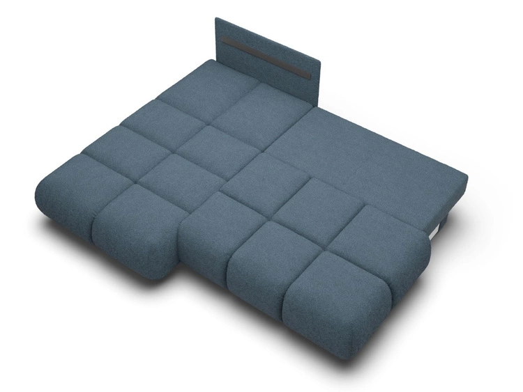 Narożnik z funkcją spania i pojemnikiem Lewy Milet Ciemnoniebieski
