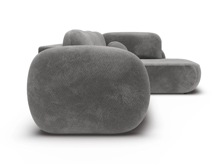 Narożnik z funkcją spania i pojemnikiem Prawy Carino Szary