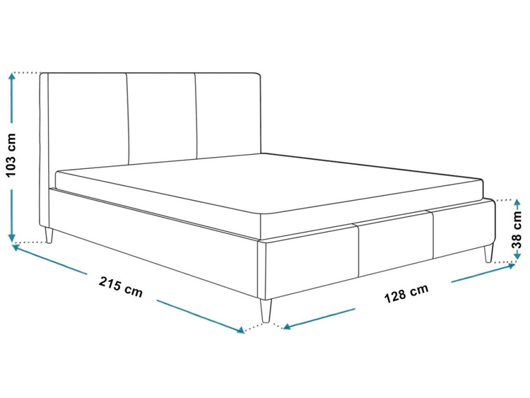 Łóżko tapicerowane ze stelażem 120x200 Trio Czarne