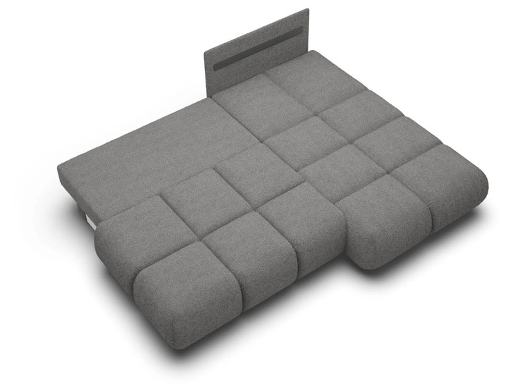 Narożnik z funkcją spania i pojemnikiem Prawy Milet Szary