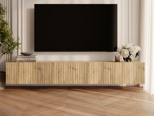 Zestaw szafek pod telewizor z drzwiczkami 200 cm Kioto Dąb Artisan