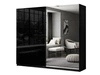 Szafa dwudrzwiowa z drzwiami przesuwnymi i lustrem 244 cm Nuveo Czarny połysk 