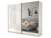 Szafa dwudrzwiowa z drzwiami przesuwnymi i lustrem 244 cm Noaé Biały połysk 