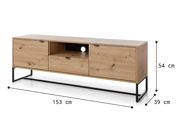 Szafka pod telewizor z szufladami i drzwiczkami Anime Dąb Artisan