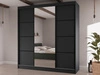 Szafa przesuwna z lustrem 200 cm Vello Czarna