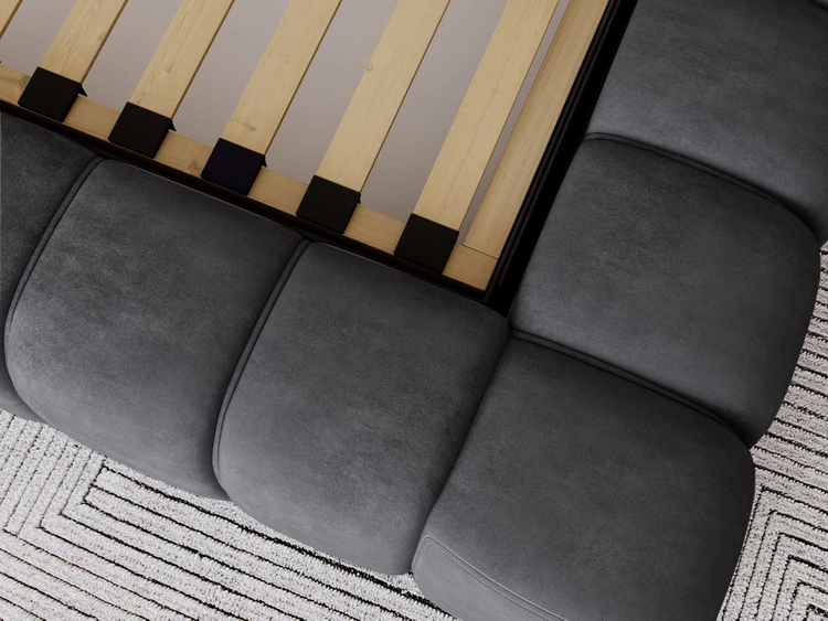 Łóżko tapicerowane z pojemnikiem na pościel i stelażem 160x200 Italia Ciemnoszare