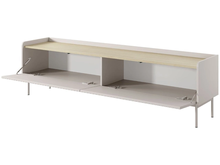 Szafka pod telewizor z drzwiczkami 181 cm Abios Beżowa, Dąb Scandi