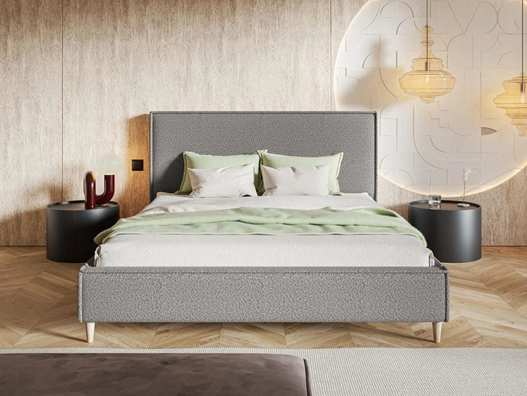 Łóżko tapicerowane ze stelażem 160x200 Grenada Szary