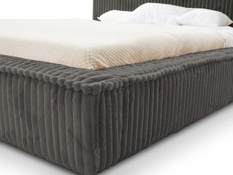 Łóżko tapicerowane z pojemnikiem i stelażem 180x200 Lago Szare