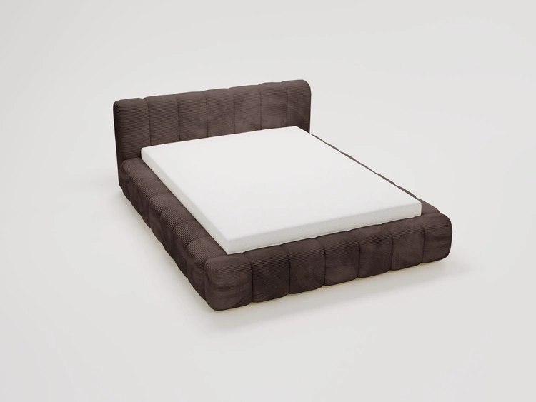 Łóżko tapicerowane z pojemnikiem na pościel 180x200 Ibiza Brązowe