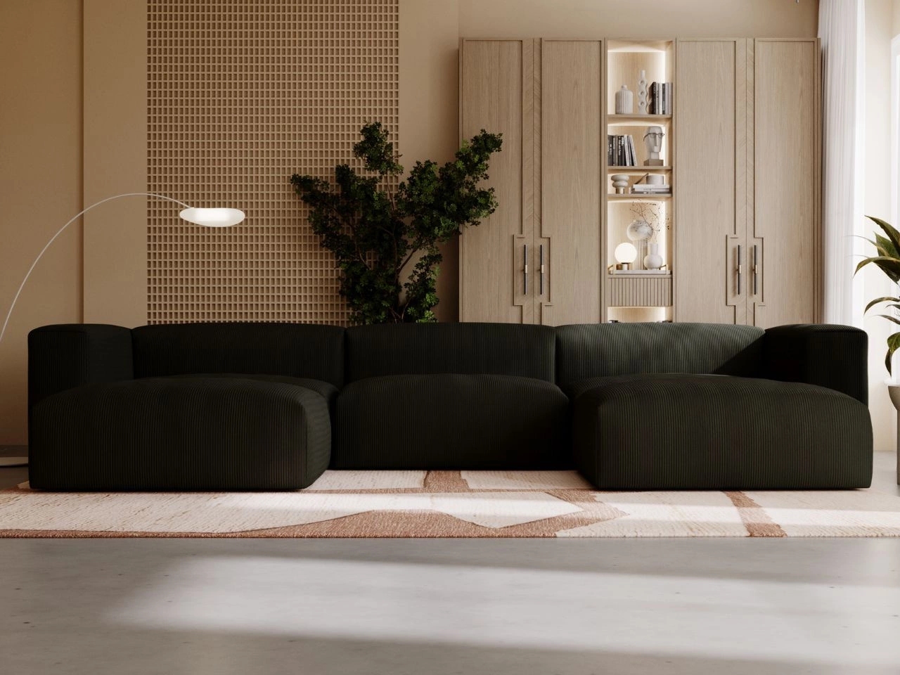 Narożnik wypoczynkowy U Landi Czarny