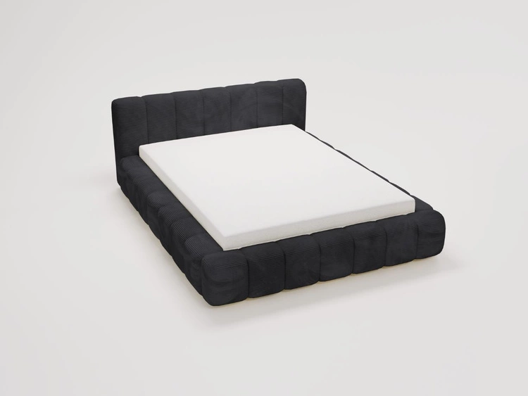 Łóżko tapicerowane z pojemnikiem na pościel 140x200 Ibiza Czarne