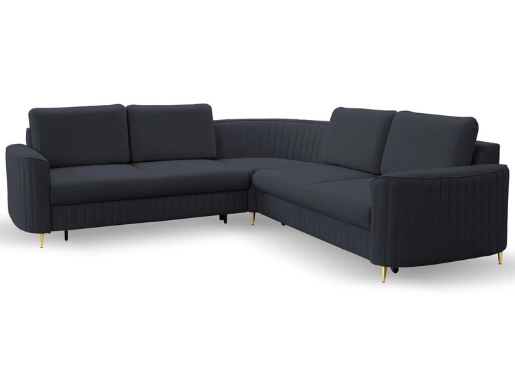 Narożnik L Prawy z funkcją spania i pojemnikiem Limon Ciemny niebieski