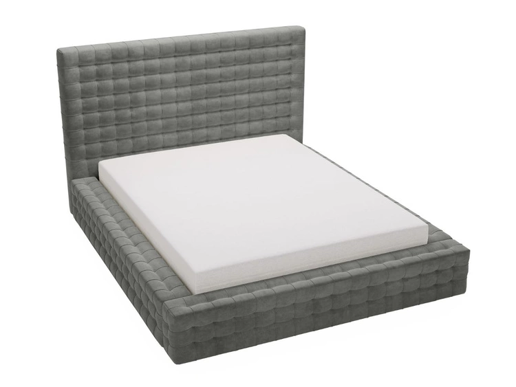 Łóżko tapicerowane z pojemnikiem i stelażem 160x200 Barbados Szare