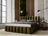 Łóżko tapicerowane z pojemnikiem i stelażem 140x200 Neos Zielone
