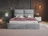 Łóżko tapicerowane z pojemnikiem i stelażem 140x200 Marad szare