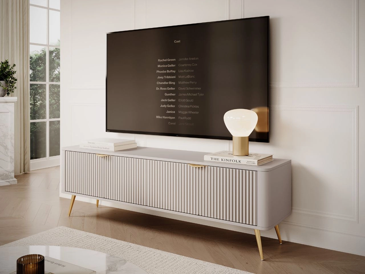 Szafka pod telewizor z drzwiczkami 160 cm Latina Beżowa