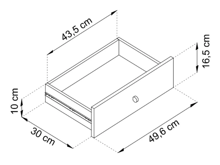 Stolik nocny z szufladą na czarnych nóżkach Amor Beż piaskowy