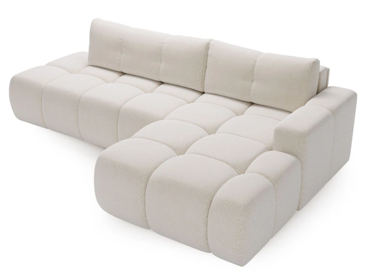 Narożnik L Prawy z funkcją spania i pojemnikiem Montero Biały