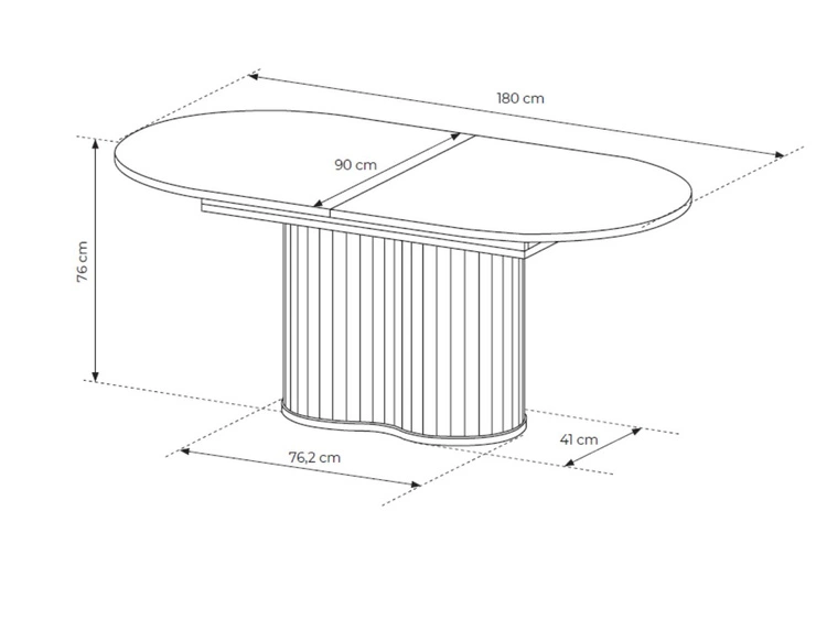 Owalny stół rozkładany 220 cm Passione dąb cremona