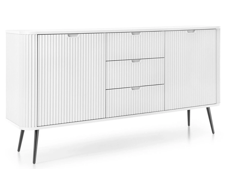 Komoda z drzwiami i szufladami na złotych nogach Viva Biały