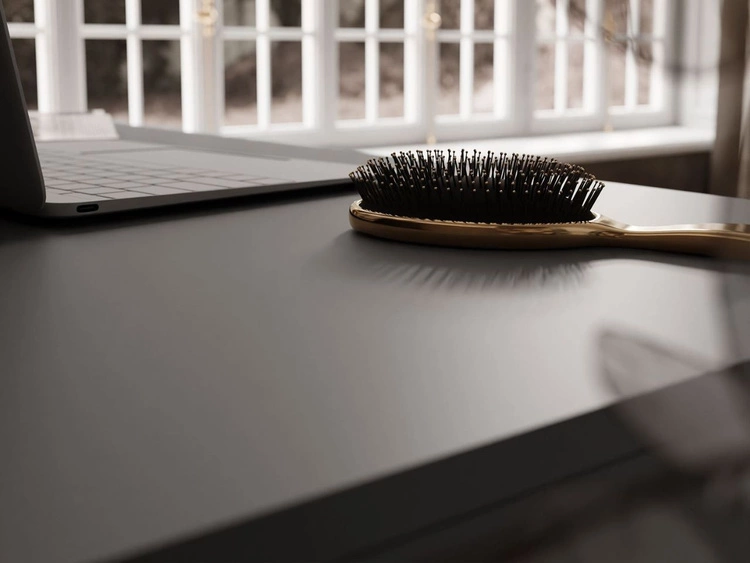 Biurko z pięcioma szufladami Melo antracyt mat