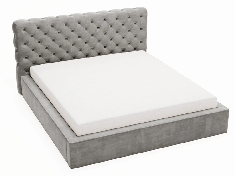 Łóżko tapicerowane z pojemnikiem i stelażem 160x200 Apollo Szare