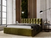 Łóżko tapicerowane z pojemnikiem i stelażem 160x200 Hugo Zielone
