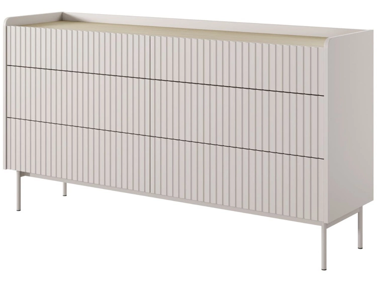 Komoda z 6 szufladami Abios Beżowy, Dąb Scandi