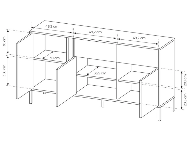 Komoda z drzwiami i szufladami Dego Beżowa