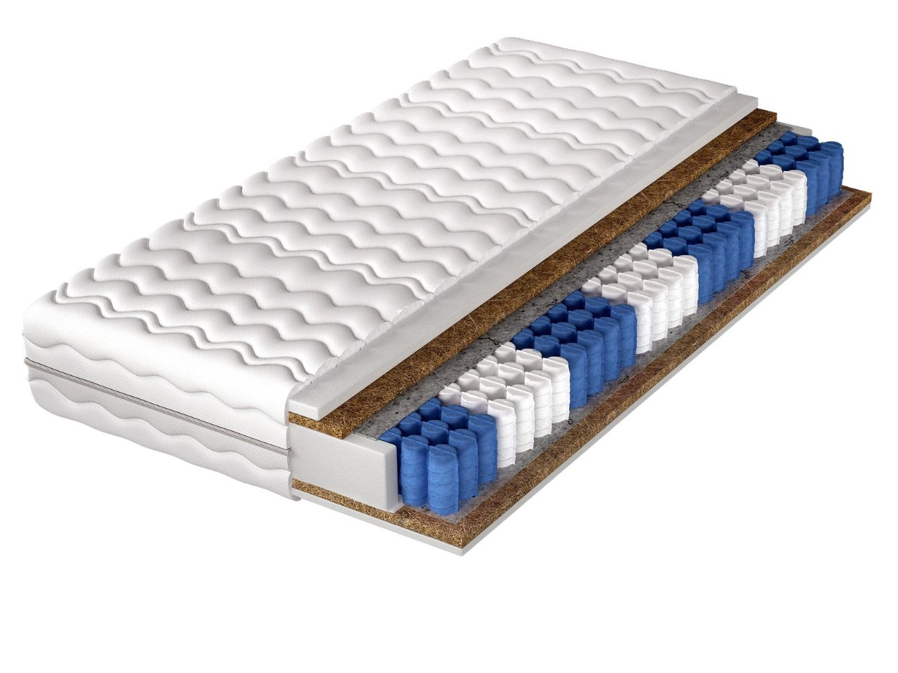 Materac kieszeniowy pocket z matą kokosową Sola 90x200