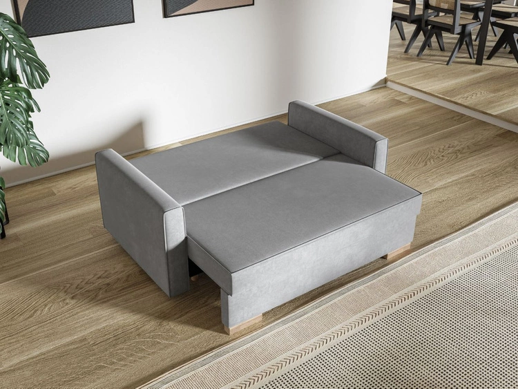 Kanapa z funkcją spania i pojemnikiem na pościel Pori beżowa