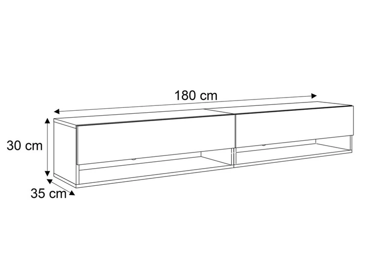Meblościanka wisząca z oświetleniem LED Aurelie Kaszmir mat