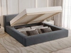 Łóżko tapicerowane z pojemnikiem i stelażem 160x200 Mali Ciemnoszare