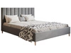 Łóżko tapicerowane ze stelażem 160x200 Snazi Szary