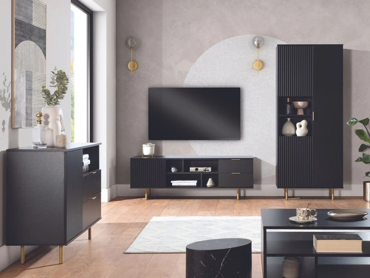 Komoda z drzwiami i szufladami Ankara Czarna